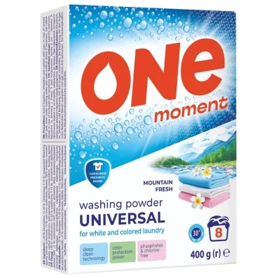 Пральний порошок One Moment Universal Гірська свіжість 400 г (4820178065658)