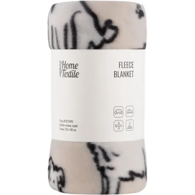 Плед Ardesto Fleece 100% поліестер, песики, сірий 130х160 см (ART0724PB)