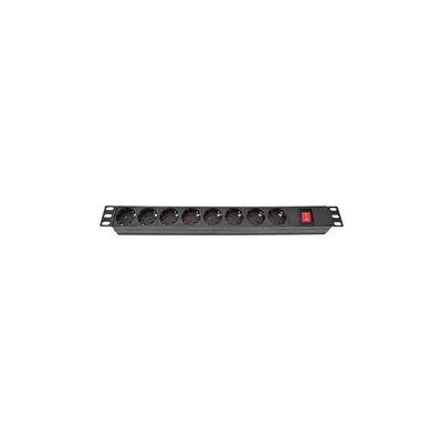 Силовий блок Eserver 19" 8 розеток, викл., алюм. корпус PDU 220В, 16А (WT-2261A-GER-8WAY-WO)