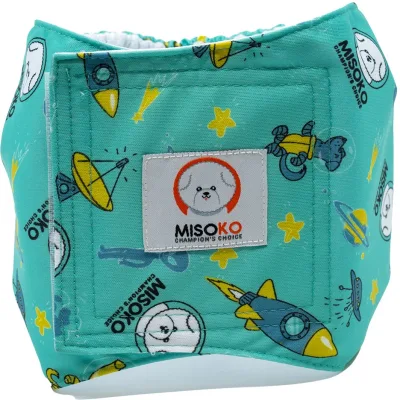 Підгузки для тварин MISOKO&CO багаторазові для кобелів, з ракетами, M 1 шт. м'ятні (HAINMSK63949)