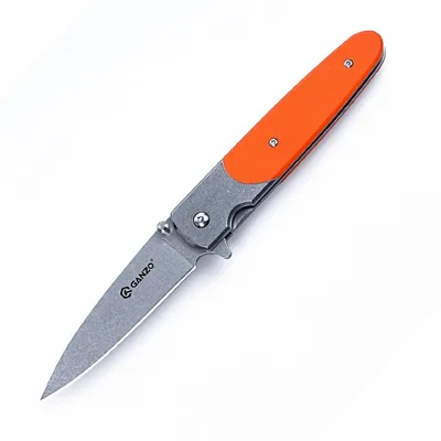 Ніж складаний туристичний Ganzo G743-2 ( 8.7 см) 440С шорсткий / G10 помаранчевий