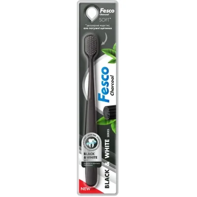 Зубна щітка Fesco Black & White Series Soft Чорна (4823098414124)