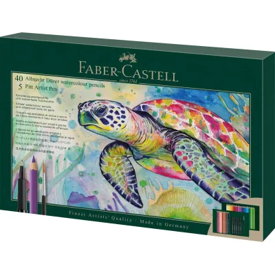Олівці кольорові Faber-Castell Albrecht Drer, акварельні, 40 кольорів з аксесуарами 217554 (33015)