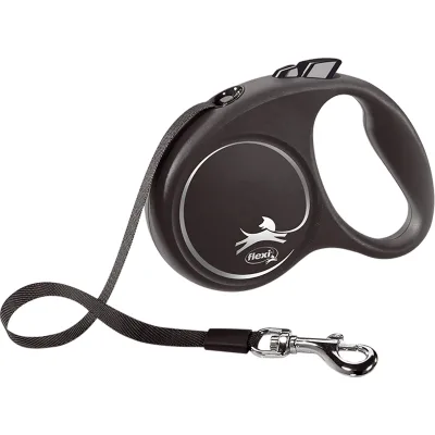 Повідець для собак Flexi Black Design S стрічка 5 м (чорний) (4000498033906)