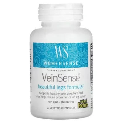 Вітамінно-мінеральний комплекс Natural Factors Підтримка вен для жінок, WomenSense, VeinSense, 60 вегетаріанські (NFS-04943)