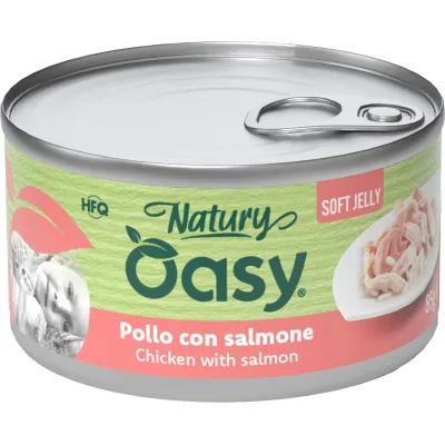 Консерви для котів OASY Wet Natury з куркою та лососем 85 г (8054329512753)