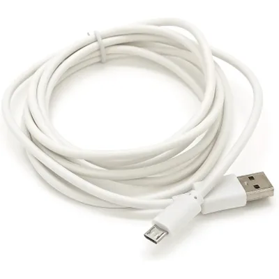 Дата кабель USB 2.0 AM to Micro 5P 2.0m white Voltronic (USB2AMMicW/05104)