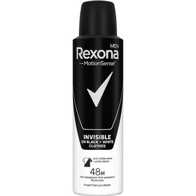 Антиперспірант Rexona Men Невидимий на чорному та білому одязі 150 мл (8712561534444)