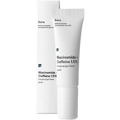 Крем для шкіри навколо очей Sane Niacinamide + Caffeine 1.5% Energizing Eye Cream Від темних кіл і набряків З кофеїном 20 мл (4820266830151)