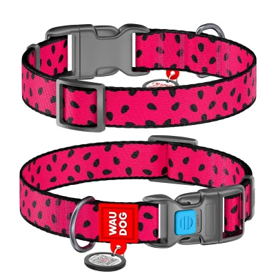 Нашийник для тварин WAUDOG Nylon "Кавун" пластиковий фастекс XXL (284-0049)