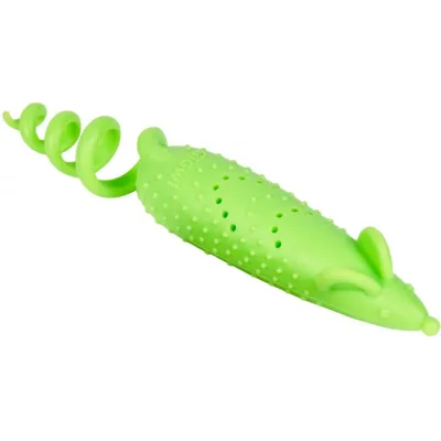 Іграшка для котів GiGwi Refillable Catnip Миша гумова 16.5 см зелена (2347)