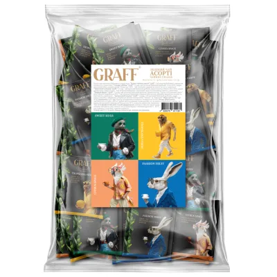 Чай Graff Assorted Tea Flavors Асорті чаю зеленого байхового 12 пакетиків x 1.5 г x 4 види (4820279611181)