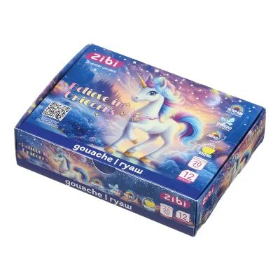 Гуашеві фарби ZiBi KIDS Line -2 UNICORN 12 кольорів х 20 мл (ZB.6626)