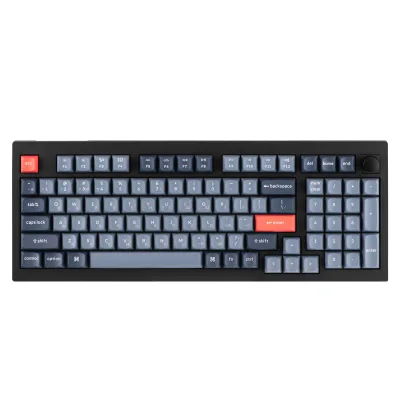 Клавіатура Keychron V5 Max Gateron Jupiter Banana Knob Hot-Swap QMK Wireless/Bluetooth/USB-А UA Black (V5M-D4-UA)