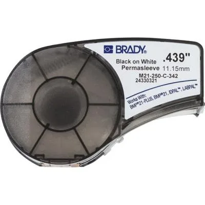 Стрічка для принтера етикеток Brady термозбіжна трубка, 2.39 - 5.46 мм, Black on White (M21-250-C-342)