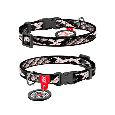 Нашийник для тварин WAUDOG Nylon з QR адресником "Змія" для котів XS (278-0292)