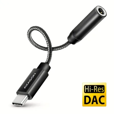 Перехідник USB-C M to 3.5mm F DAC black AXAGON (ADA-HC)