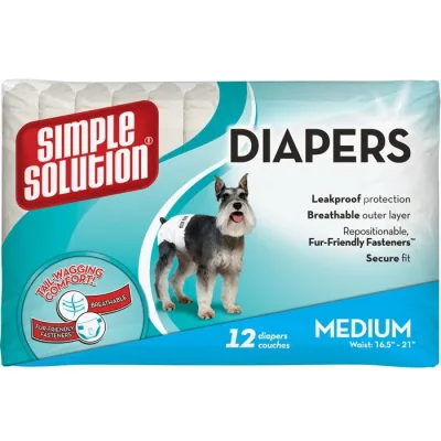 Підгузки для тварин Simple Solution Disposable Diapers Medium для собак середніх порід 12 шт (0010279105849)