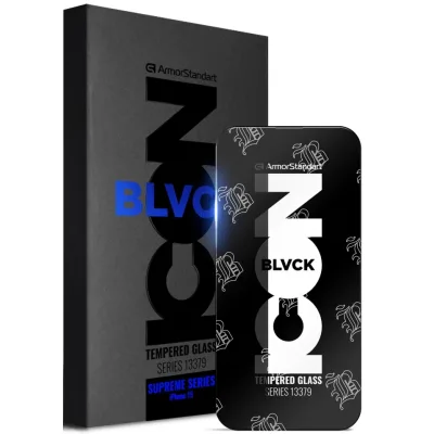 Скло захисне Armorstandart Supreme Black Icon 3D Apple iPhone 15 Black (ARM68221)
