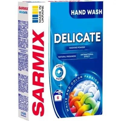 Пральний порошок Sarmix Delicate для ручного прання 300 г (4820268104144)