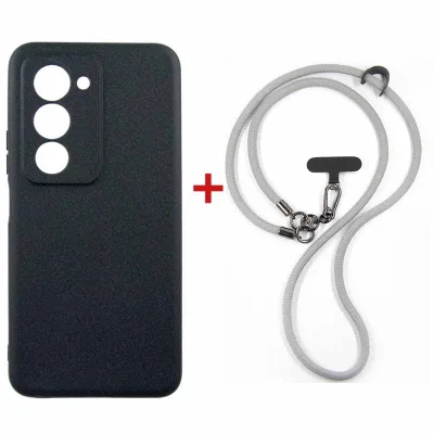Чохол до мобільного телефона Dengos Case + Cross-body Strap Xiaomi Redmi 15 Black+Grey (DG-KM-CCRB-43)