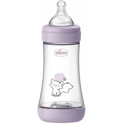 Пляшечка для годування Chicco Perfect 5 із силіконовою соскою 2+ місяців 240 мл Рожева (20223.12.40)