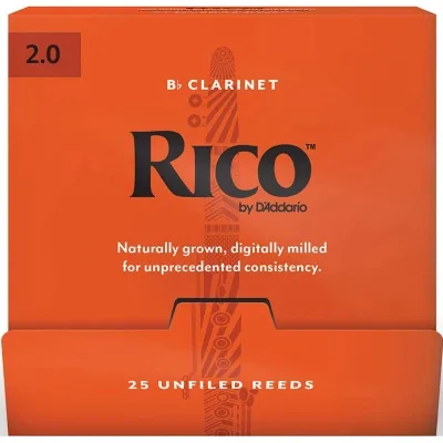 Тростина для кларнета D'Addario Rico - Bb Clarinet #2.0 - 25 Box (RCA0120-B25)