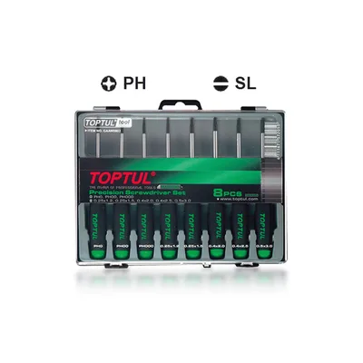 Набір викруток Toptul прецизійних 8шт. PH000-PH0, SL1.2-SL3 (GAAW0802)