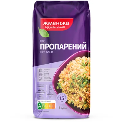 Крупа Жменька Рис пропарений Gold 1 кг (4820038700897)