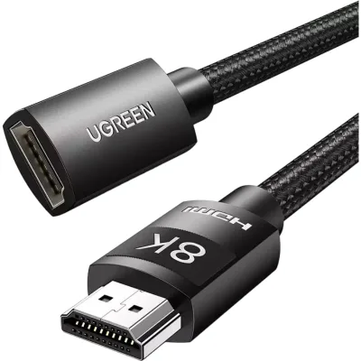 Кабель мультимедійний HDMI M to HDMI F 0.5m 8K HD151 black Ugreen (40400)