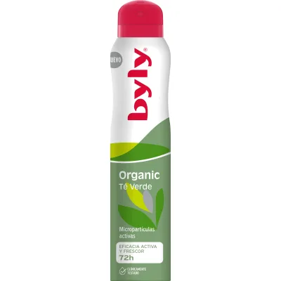 Антиперспірант Byly Organic Te Verde Спрей з м’ятою та зеленим чаєм Захист 72 години для всіх типів шкіри 200 мл (8411104004528)