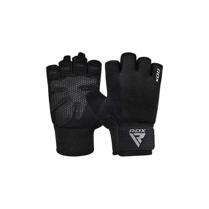 Рукавички для фітнесу RDX W1 Half Black Plus XL (WGA-W1HB-XL+)