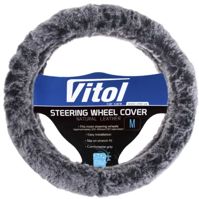 Чохол на руль VITOL M тсір (VLOD-F101 WH/D.GY M)