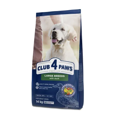 Сухий корм для собак Club 4 Paws Преміум Для великих порід З качкою 14 кг (4820269143050)