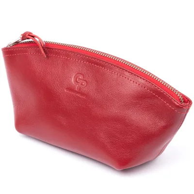 Косметичка Grande Pelle Зі шкіри Червона (11303)