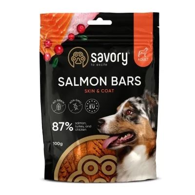 Ласощі для собак Savory Bars With Salmon 100 г (4820261921106)