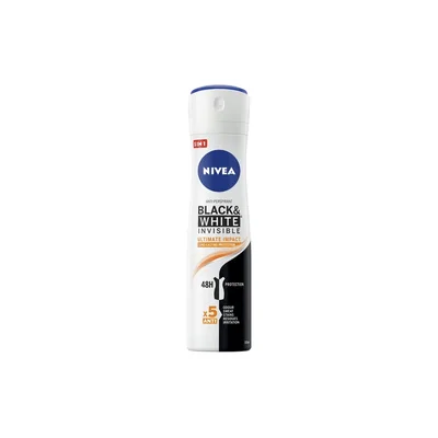 Антиперспірант Nivea Black & White Invisible Ultimate Impact 5in1 Antyperspirant Spray 150 мл (5900017074269)