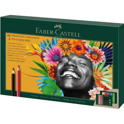 Олівці кольорові Faber-Castell POLYCHROMOS 40 кольорів з аксесуарами, 210054 (32670)