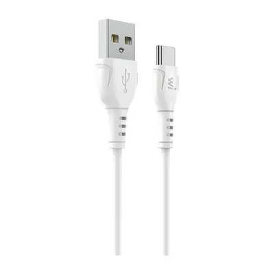 Дата кабель USB 2.0 AM to USB-C 1.0m PVC white Wibrand (WI.DC/BO1W-UC)