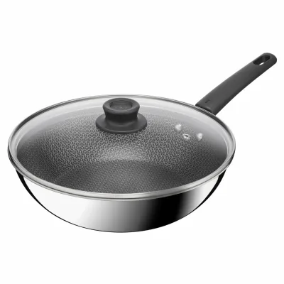 Сковорода Tefal ВОК Emotion+ Power з кришкою 28см (E3411655)