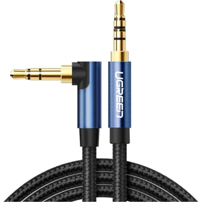 Кабель мультимедійний 3.5mm M to 3.5mm M 1.0m 90° corner AV112 blue Ugreen (60179)
