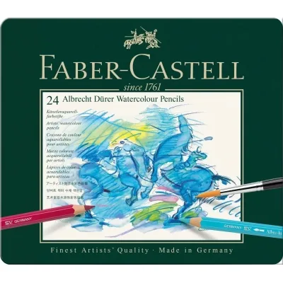 Олівці кольорові Faber-Castell Albrecht Drer ,акварельні, 24 кольора, в металевій коробці (117524) (15438)