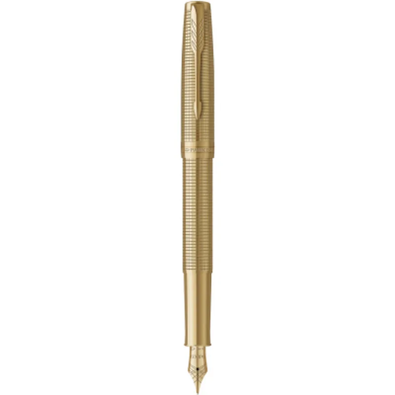 Ручка пір'яна Parker SONNET 17 SE Cisele Gold GT FP18 F + бархатний чохол (68 611)