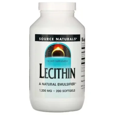 Амінокислота Source Naturals Лецитин 1200мг, 200 желатинових капсул (SNS-00617)