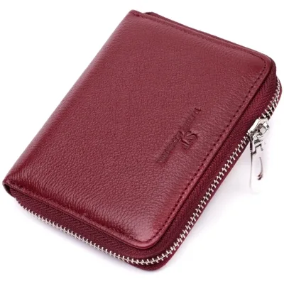 Гаманець ST Leather З натуральної шкіри Бордовий (22450)