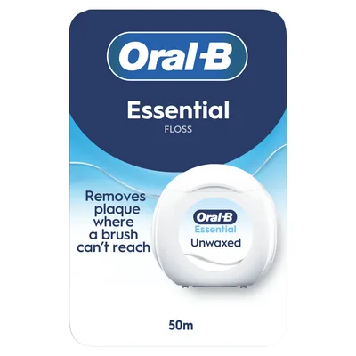 Зубна нитка Oral-B Essential Floss Невощена 50 м (8006530046152)