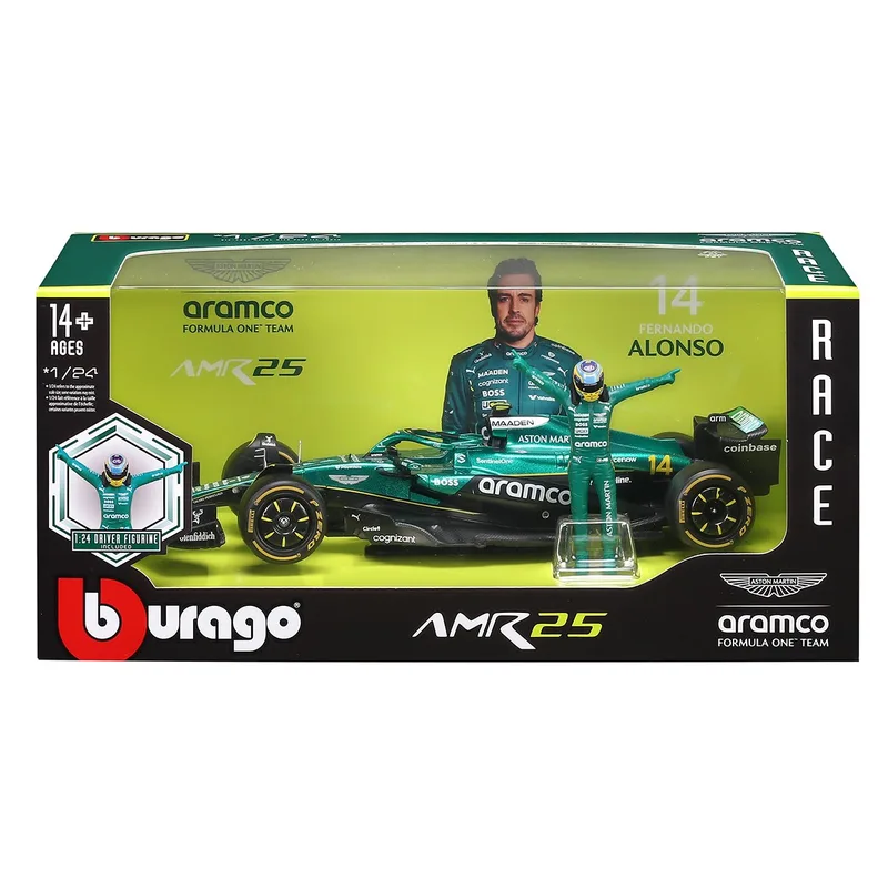 Автомодель з фігуркою – ASTON MARTIN AMR25 (2025) (1:24)