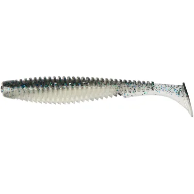 Силікон рибальський FishUP U-Shad 4" 201 - Bluegill/Pearl (8шт/уп) (1864.11.18)