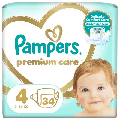Підгузки Pampers Premium Care Maxi Розмір 4 (9-14 кг) 34 шт (8001090379368)
