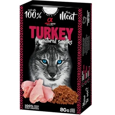 Ласощі для котів Alpha Spirit Cat Turkey Natural Snacks з індичкою 80 г (8436586311766)